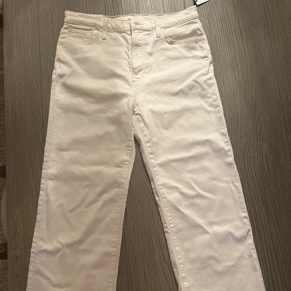 JOE’s “The Blake” high rise wide leg crop  cream colored denim